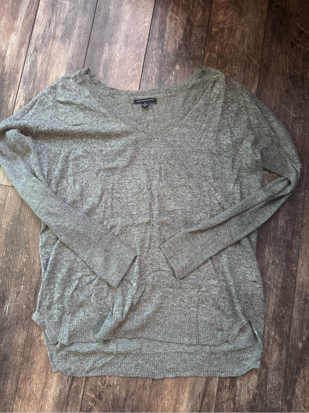 Lightweight Grey V-Neck Women's Sweater